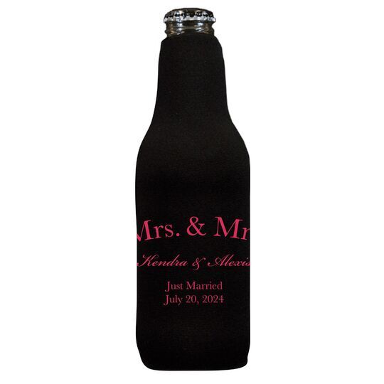 Mrs & Mrs Arched Bottle Huggers